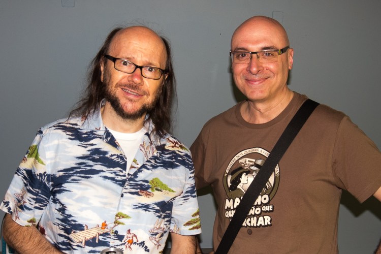 Pep Bras, guionista, junto a Santiago Segura. Entrevistado en www.entrevisttas.com