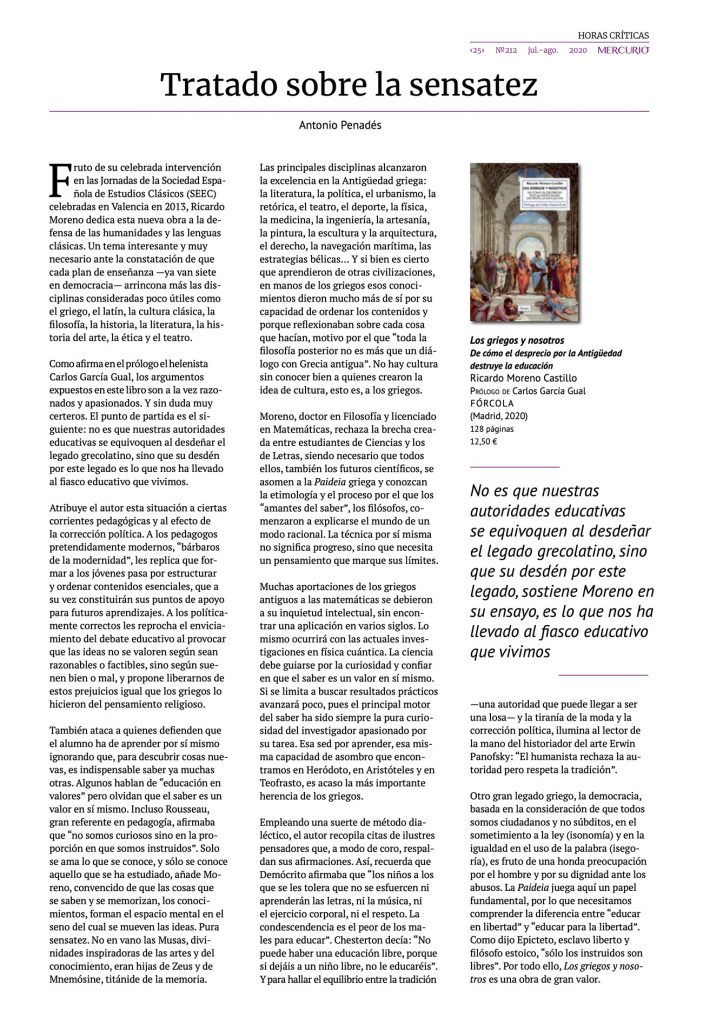 Tratado sobre la sensatez | Artículo de Antonio Penadés