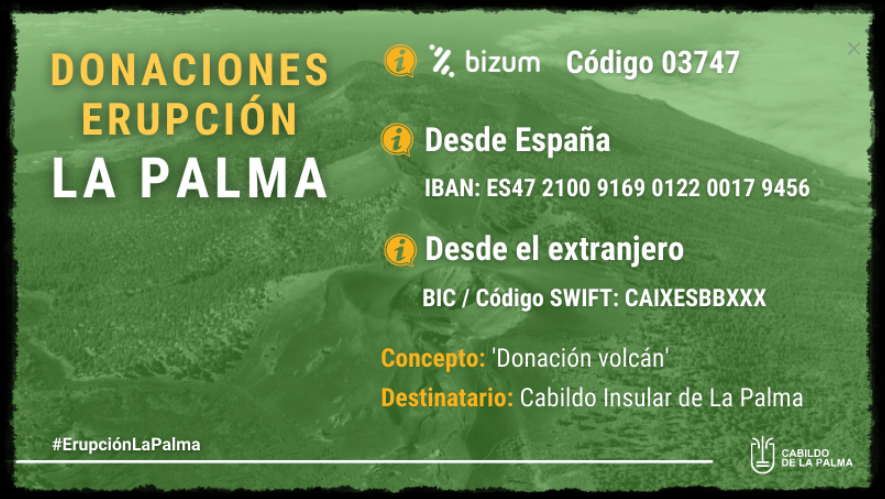 Colabora ayudando a los ciudadanos afectados por el volcán en La Palma