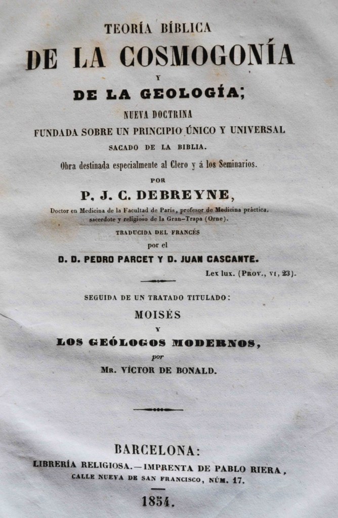 Teoría bíblica de la Cosmogonía y de la Geología. 