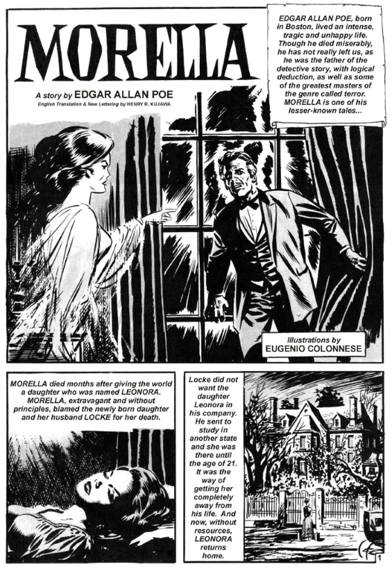 Fragmento de un cómic basado en el cuento Morella | Edgar Allan Poe