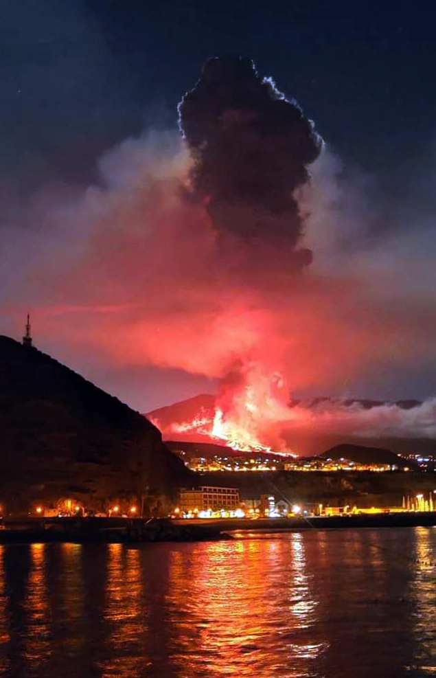 Volcán Cumbre Vieja en la isla de La Palma
