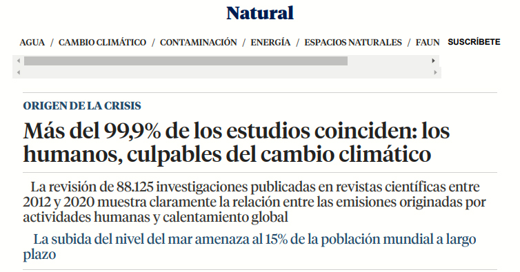 El discutible consenso científico sobre el cambio climático