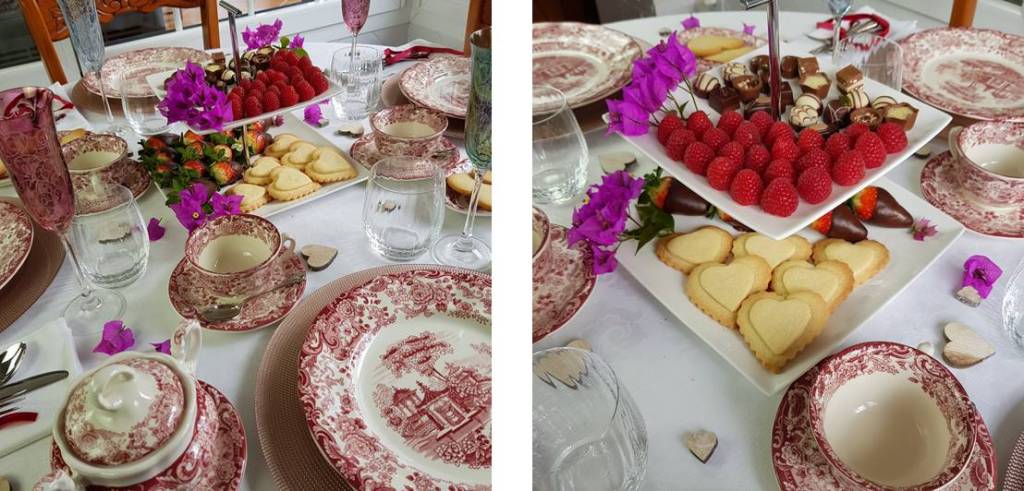 decoración de mesa de San Valentín